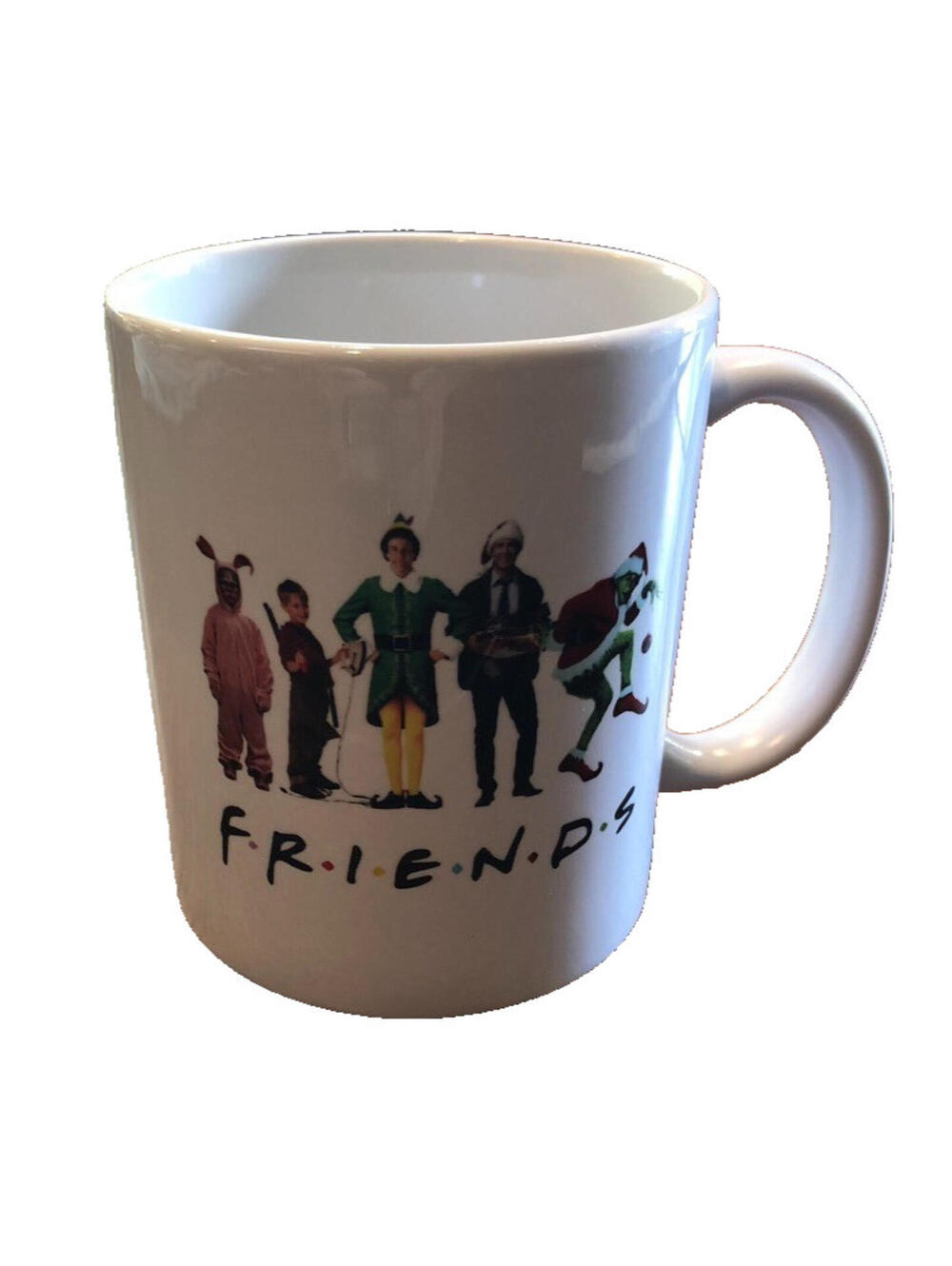 FRIENDS Holiday Christmas Movie Heroes Coffee Mug Buddy Kevin Grinch Ralph Clark